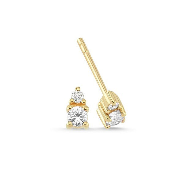 Petit øreringe i 14 karat guld med 0,25 ct diamanter fra Nuran